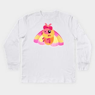 Rosy Maple moth Kids Long Sleeve T-Shirt